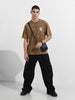 Men's Yellow Relaxed Fit Graphic Street Wear T-Shirt