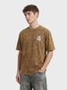 Men's Yellow Relaxed Fit Graphic Printed 240 GSM Street Wear T-Shirt