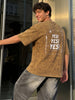 Men's Yellow Relaxed Fit Graphic Printed 240 GSM Street Wear T-Shirt
