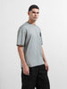 Men's Grey Relaxed Fit Graphic Street Wear T-Shirt