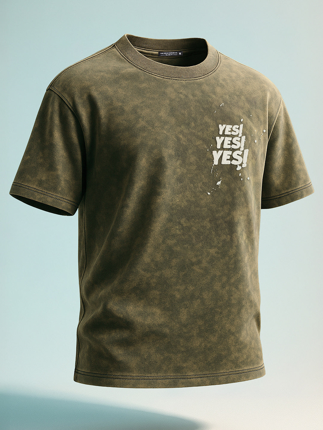 Men's Green Relaxed Fit Graphic Printed 240 GSM Street Wear T-Shirt