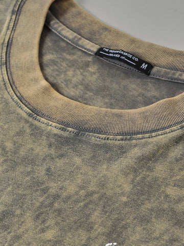 Men's Green Relaxed Fit Graphic Printed 240 GSM Street Wear T-Shirt