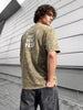 Men's Green Relaxed Fit Graphic Printed 240 GSM Street Wear T-Shirt