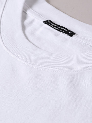 Men's White Relaxed Fit Graphic Printed 240 GSM Street Wear T-Shirt