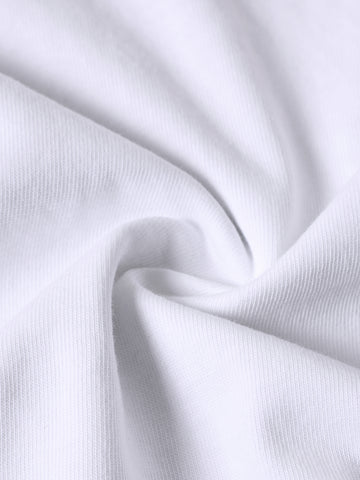 Men's White Relaxed Fit Graphic Street Wear T-Shirt