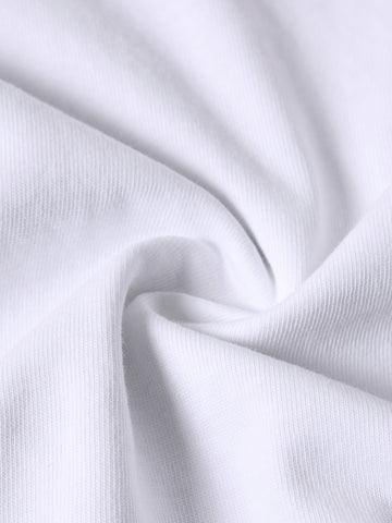 Men's White Relaxed Fit Graphic Printed 240 GSM Street Wear T-Shirt