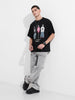 Men's Black Relaxed Fit Graphic Street Wear T-Shirt