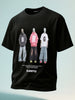 Men's Black Relaxed Fit Graphic Printed 240 GSM Street Wear T-Shirt