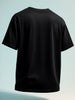Men's Black Relaxed Fit Graphic Printed 240 GSM Street Wear T-Shirt