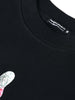 Men's Black Relaxed Fit Graphic Printed 240 GSM Street Wear T-Shirt
