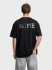 Men's Black Relaxed Fit Graphic Printed 240 GSM Street Wear T-Shirt