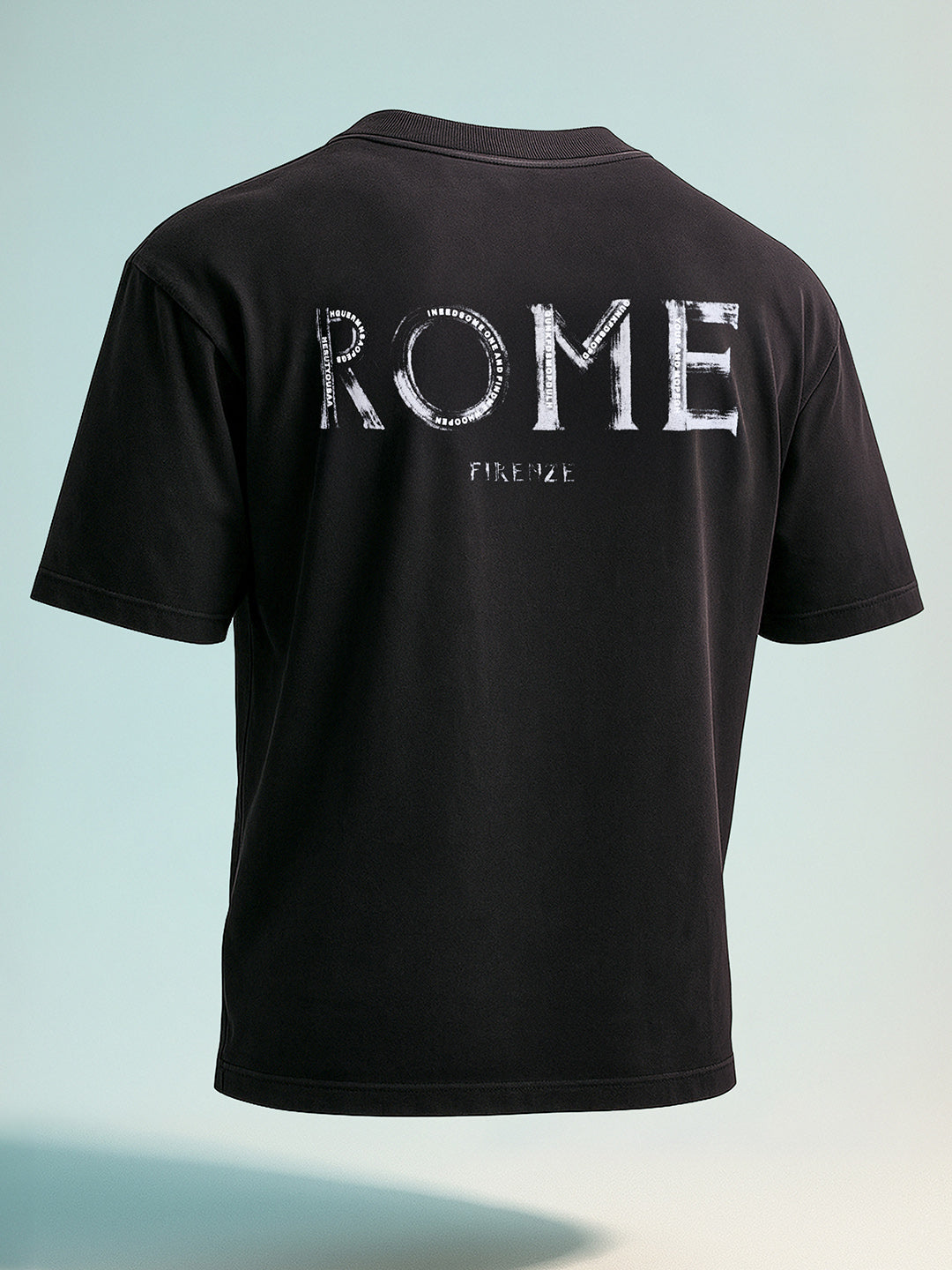 Men's Black Relaxed Fit Graphic Printed 240 GSM Street Wear T-Shirt