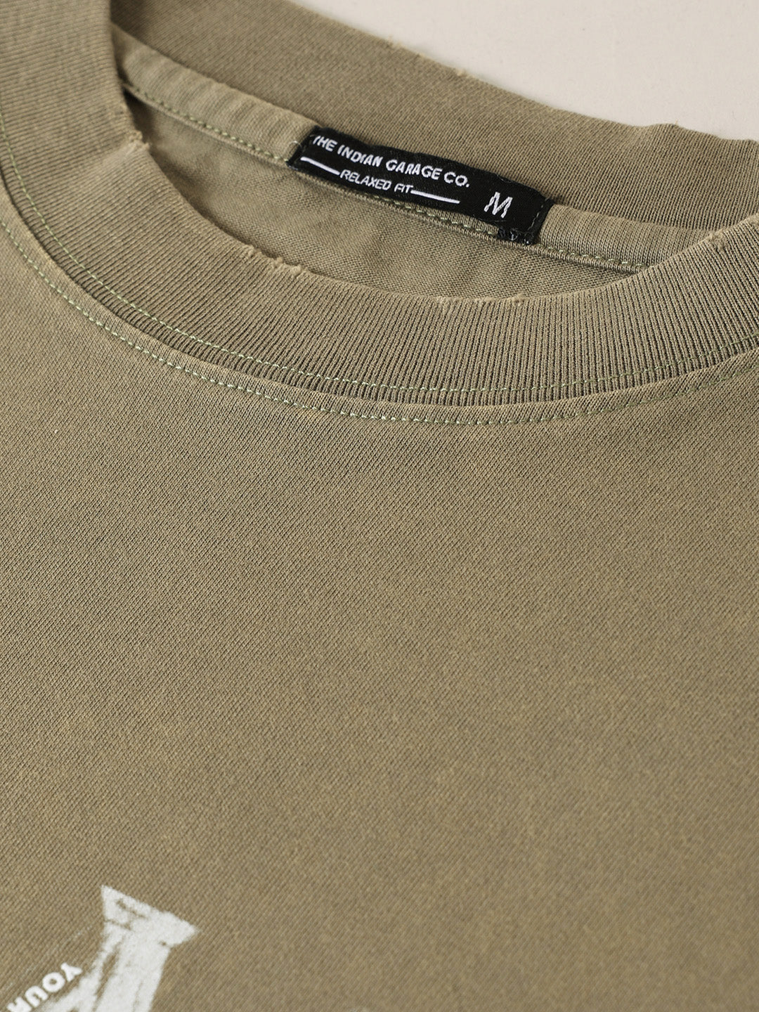Men's Green Relaxed Fit Graphic Printed 240 GSM Street Wear T-Shirt