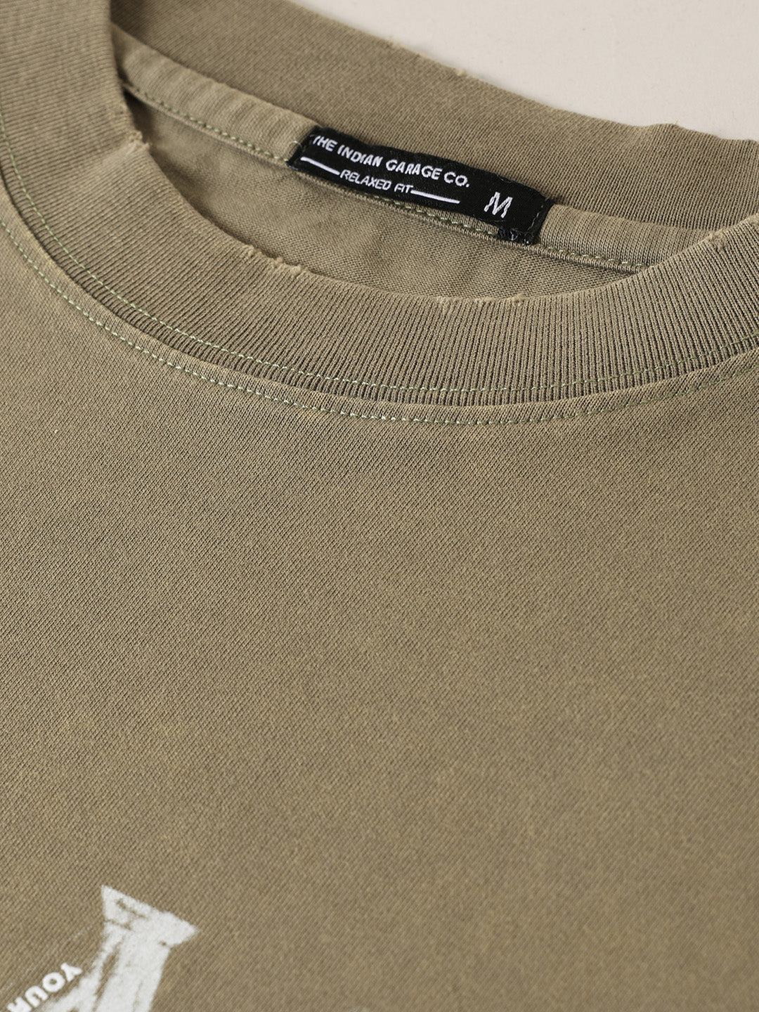 Men's Green Relaxed Fit Graphic Street Wear T-Shirt