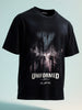 Men's Black Relaxed Fit Graphic Printed 240 GSM Street Wear T-Shirt