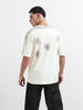 Men's Cream Relaxed Fit Graphic Street Wear T-Shirt