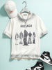 Men's Cream Relaxed Fit Graphic Printed 240 GSM Street Wear T-Shirt