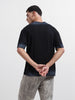 Men's Black Relaxed Fit Graphic Printed 240 GSM Street Wear T-Shirt