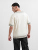 Men's Cream Relaxed Fit Graphic Printed 240 GSM Street Wear T-Shirt