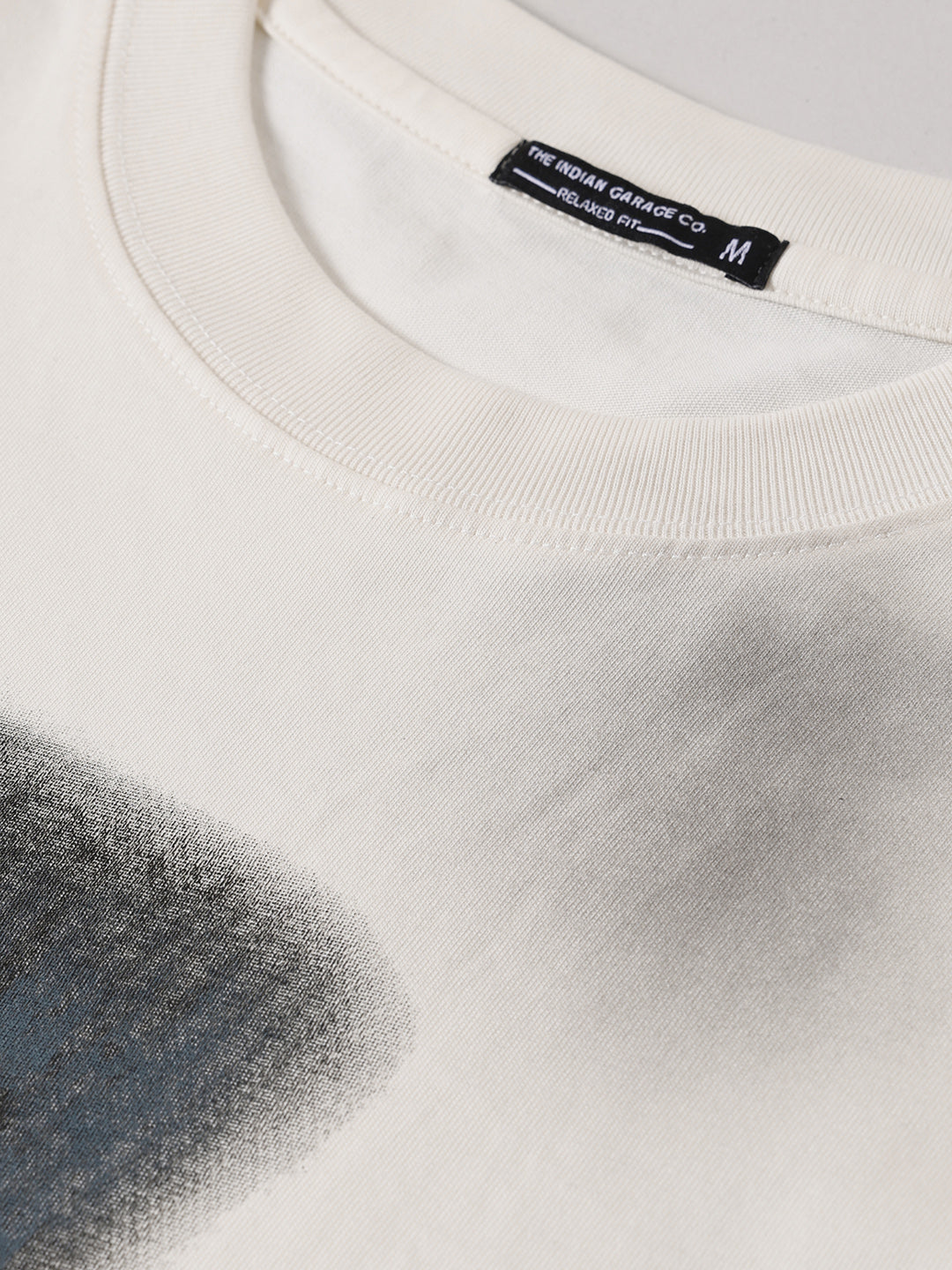 Men's Cream Relaxed Fit Graphic Street Wear T-Shirt