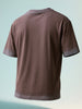 Men's Brown Relaxed Fit Graphic Printed 240 GSM Street Wear T-Shirt