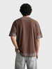 Men's Brown Relaxed Fit Graphic Printed 240 GSM Street Wear T-Shirt