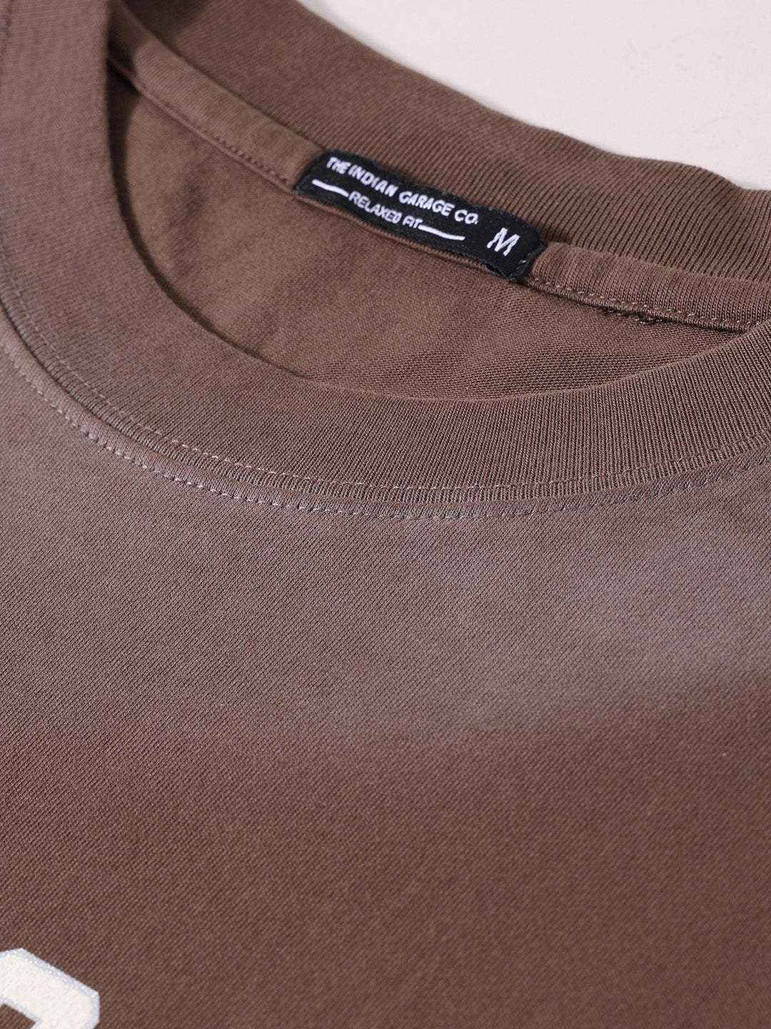 Men's Brown Relaxed Fit Graphic Street Wear T-Shirt