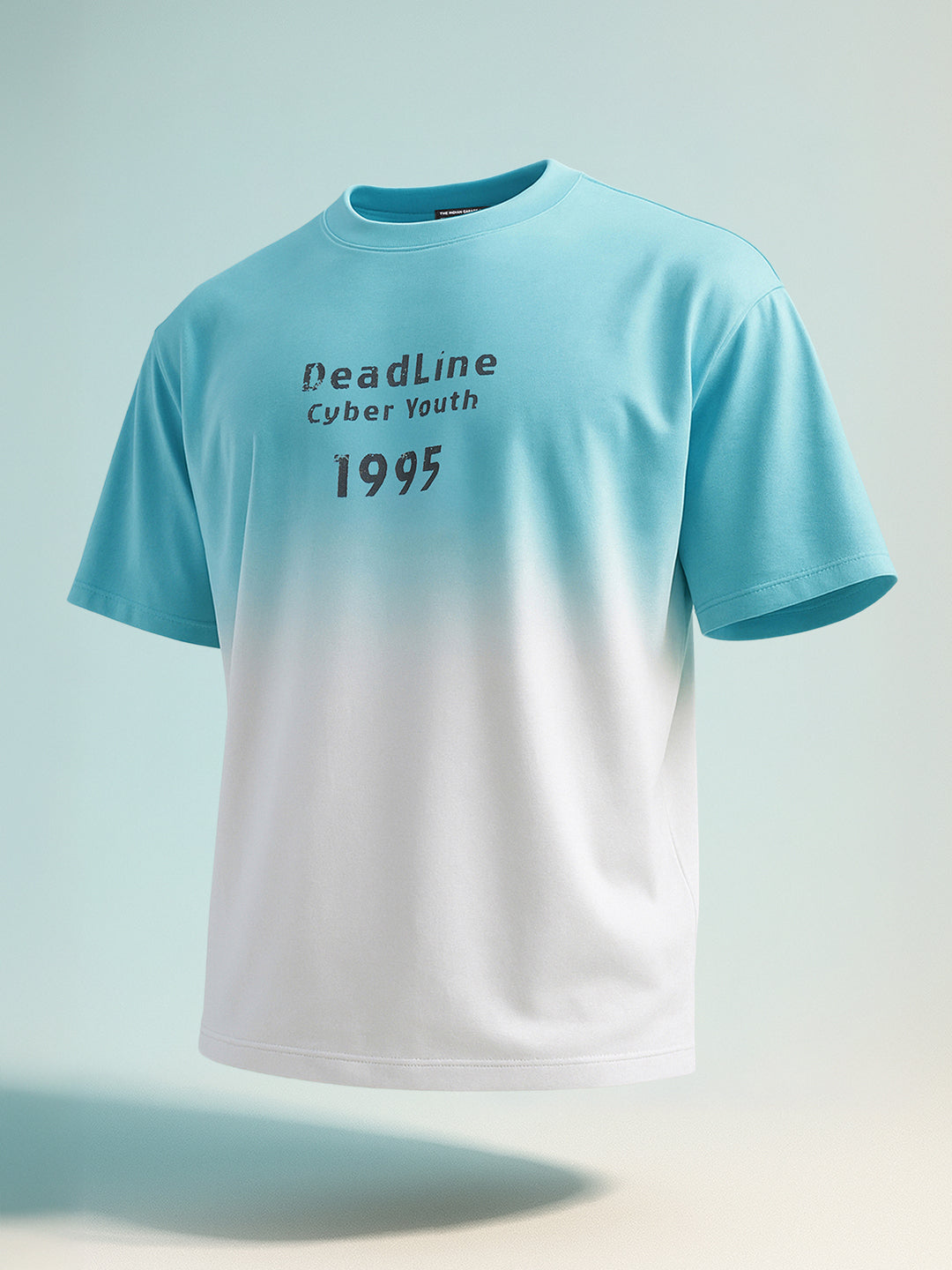 Men's Blue Relaxed Fit Printed 240 GSM Street Wear T-Shirt