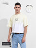 Men's Yellow Relaxed Fit Printed 240 GSM Street Wear T-Shirt