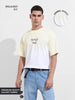 Men's Yellow Relaxed Fit Printed Street Wear T-Shirt