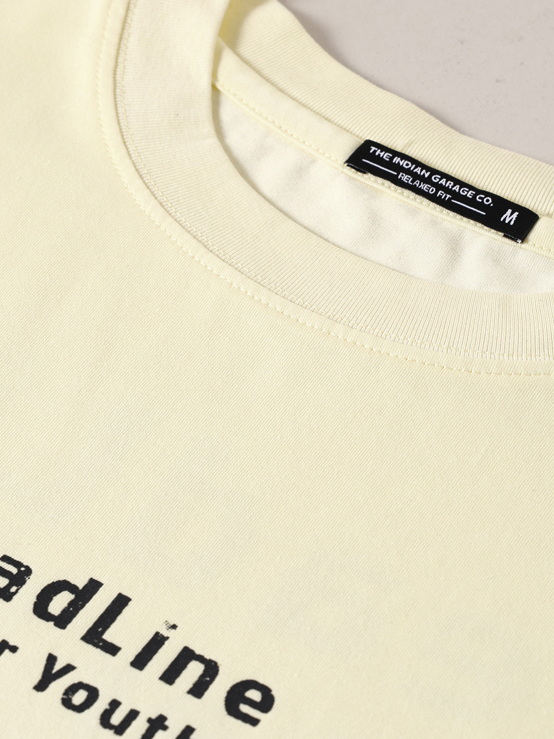 Men's Yellow Relaxed Fit Printed Street Wear T-Shirt