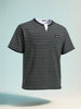 Men's Black Relaxed Fit Striped 240 GSM Street Wear T-Shirt
