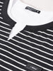 Men's Black Relaxed Fit Striped Street Wear T-Shirt