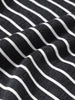 Men's Black Relaxed Fit Striped Street Wear T-Shirt