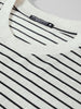 Men's Grey Relaxed Fit Striped Street Wear T-Shirt