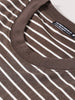 Men's Brown Relaxed Fit Striped Street Wear T-Shirt