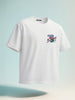 Men's White Relaxed Fit Embroided 240 GSM Street Wear T-Shirt