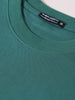 Men's Green Relaxed Fit Embroided Street Wear T-Shirt