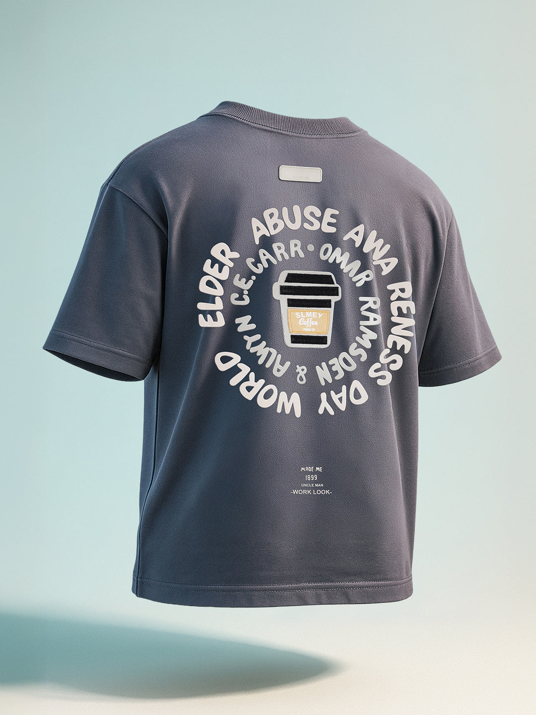 Men's Grey Relaxed Fit Printed 240 GSM Street Wear T-Shirt