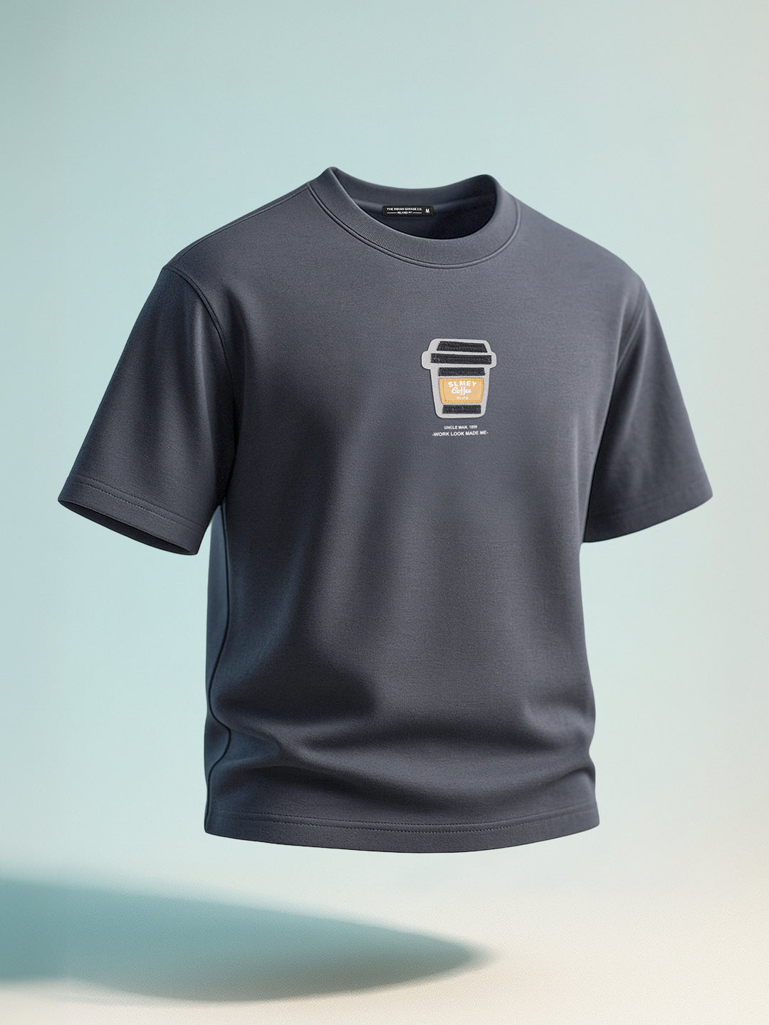 Men's Grey Relaxed Fit Printed 240 GSM Street Wear T-Shirt