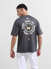 Men's Grey Relaxed Fit Printed 240 GSM Street Wear T-Shirt