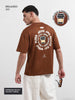 Men's Brown Relaxed Fit Printed 240 GSM Street Wear T-Shirt