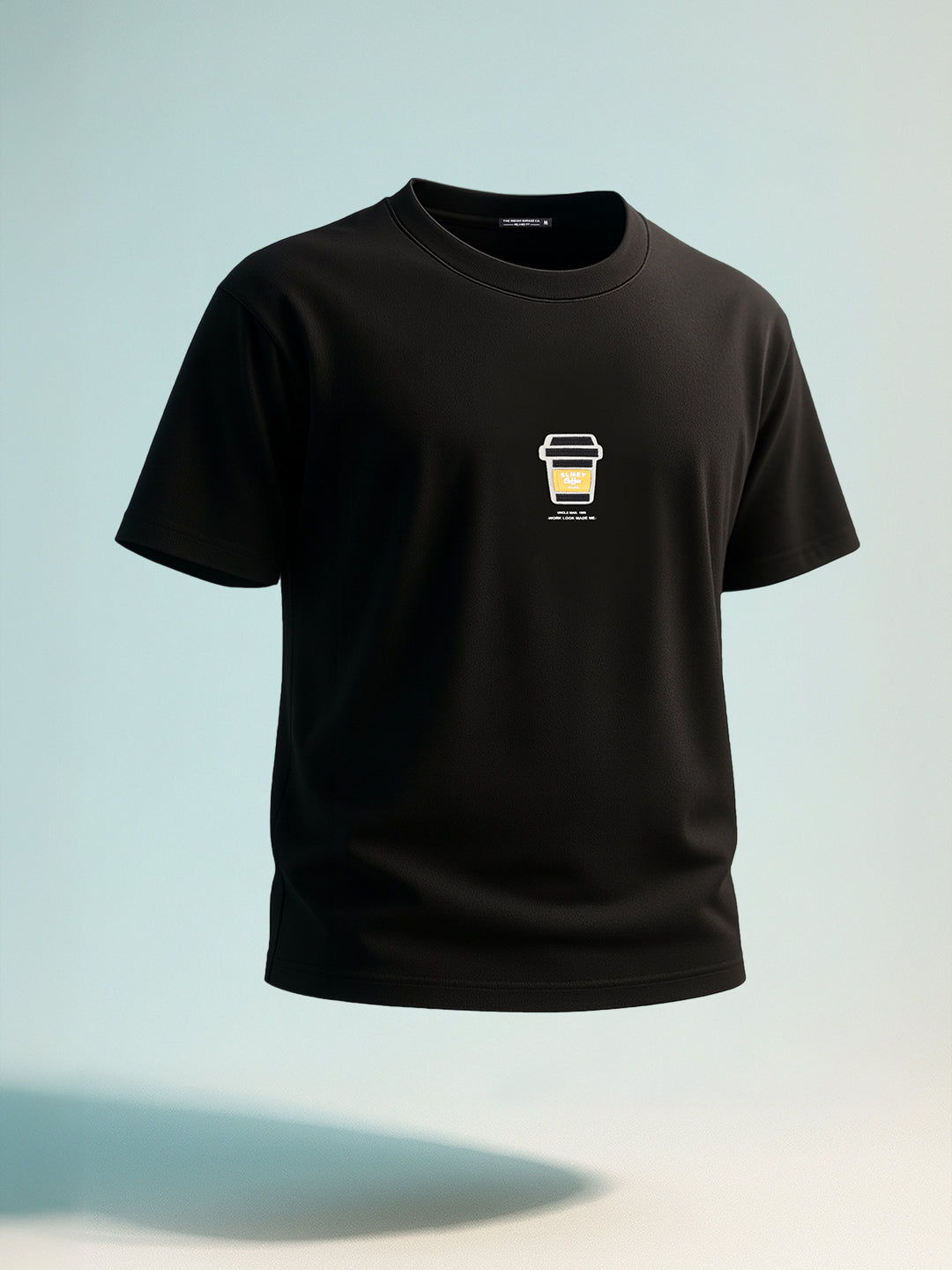 Men's Black Relaxed Fit Printed 240 GSM Street Wear T-Shirt