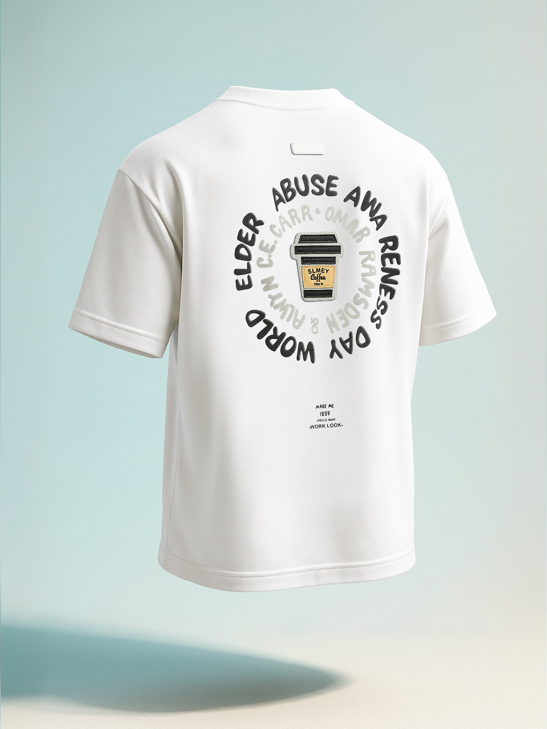 Men's White Relaxed Fit Printed 240 GSM Street Wear T-Shirt