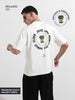Men's White Relaxed Fit Printed Street Wear T-Shirt