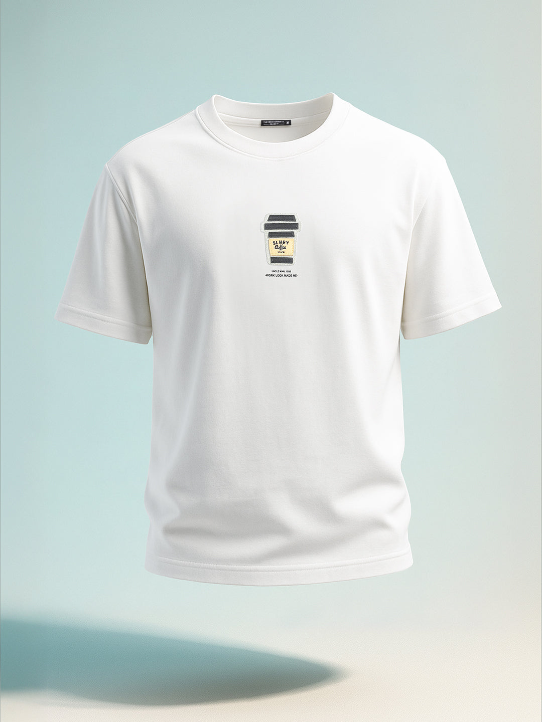 Men's White Relaxed Fit Printed 240 GSM Street Wear T-Shirt