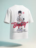 Men's White Relaxed Fit Embroided 240 GSM Street Wear T-Shirt