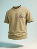 Men's Green Relaxed Fit Embroided 240 GSM Street Wear T-Shirt