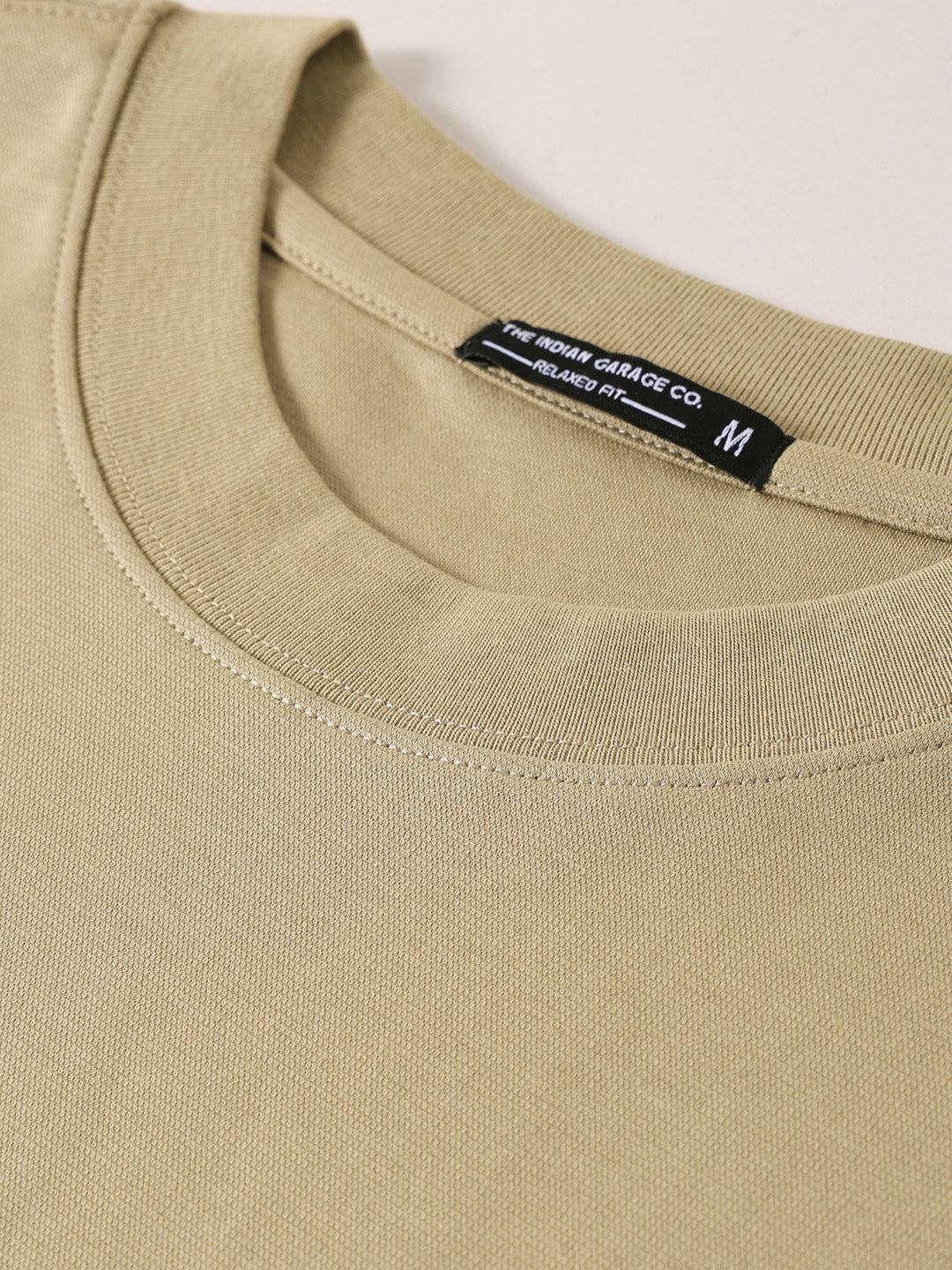 Men's Green Relaxed Fit Embroided Street Wear T-Shirt
