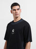 Men's Black Relaxed Fit Graphic Street Wear T-Shirt